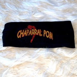 Chaparral Pom Headband Black and Gold